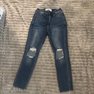 Hollister Blue Skinny Jeans Distressed Style